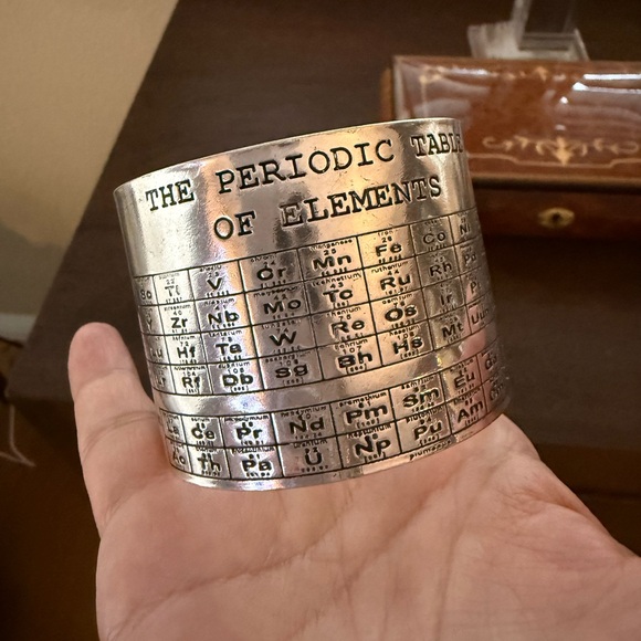 Silver Tone Periodic Table Cuff Bracelet - Picture 5 of 6